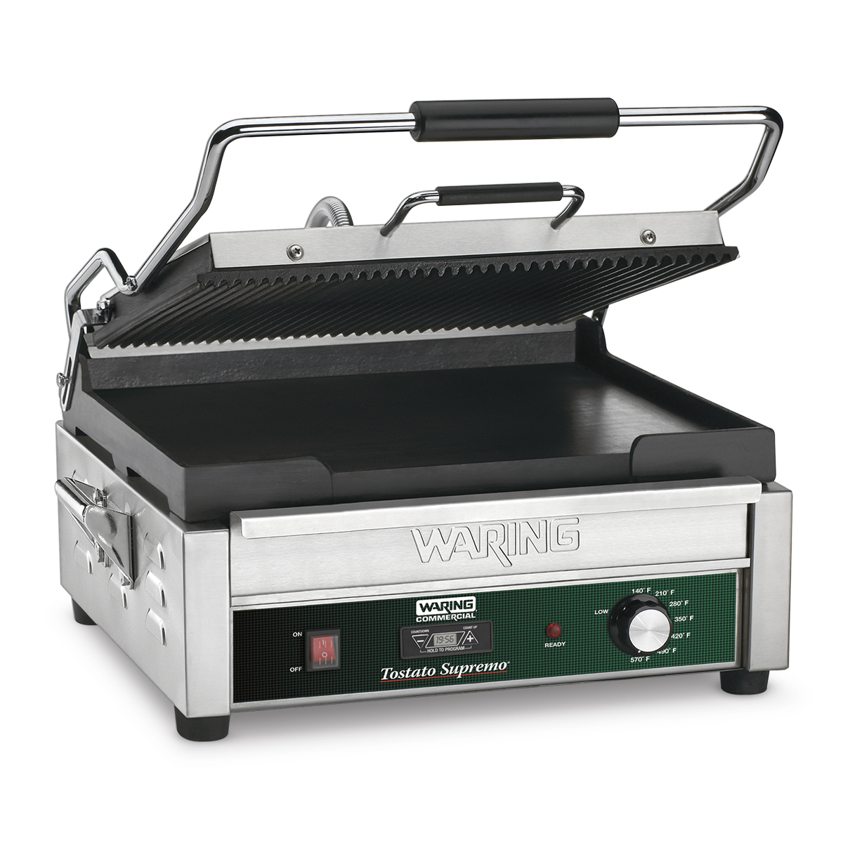 Italian Style Panini Grill 120V Large Timer Waring